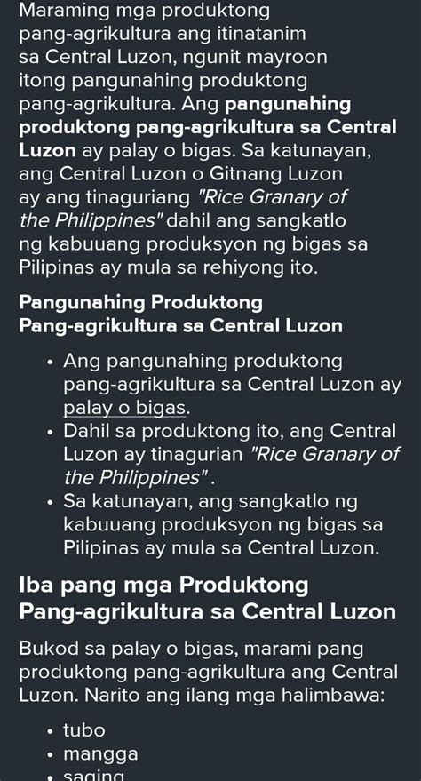 ano ang pangunahing produktong pang agrikultura sa central luzon|A Review of the Agriculture Sector in Central Luzon.